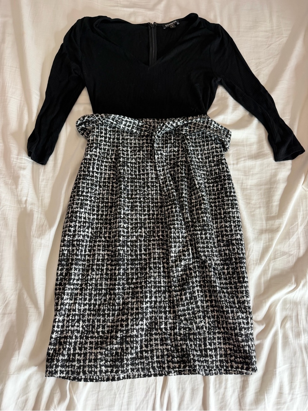 Express Black Ribbed Top